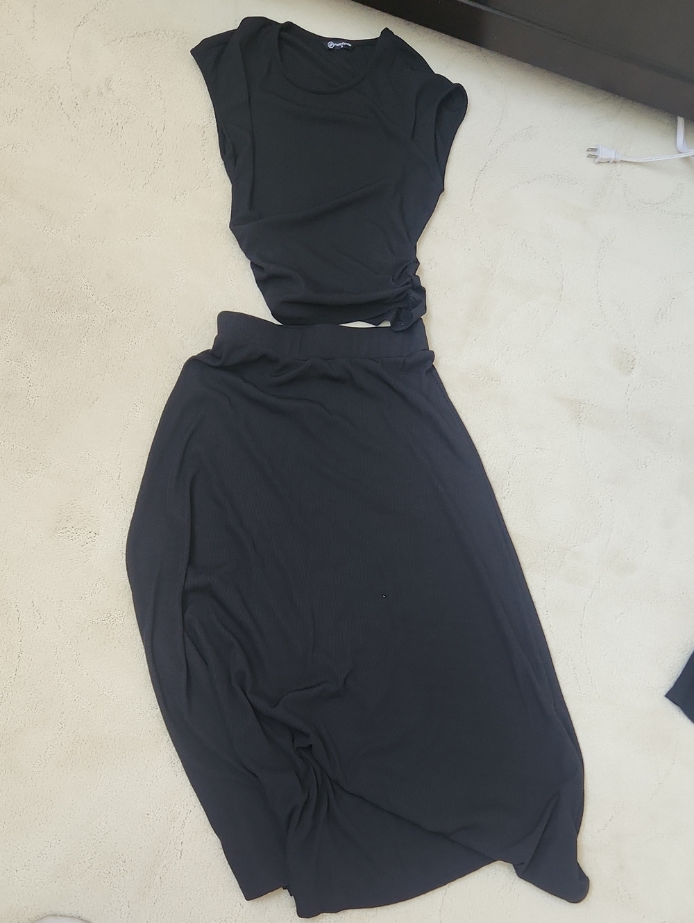 Sleek Black Two-Piece Skirt Set by PrettyGarden